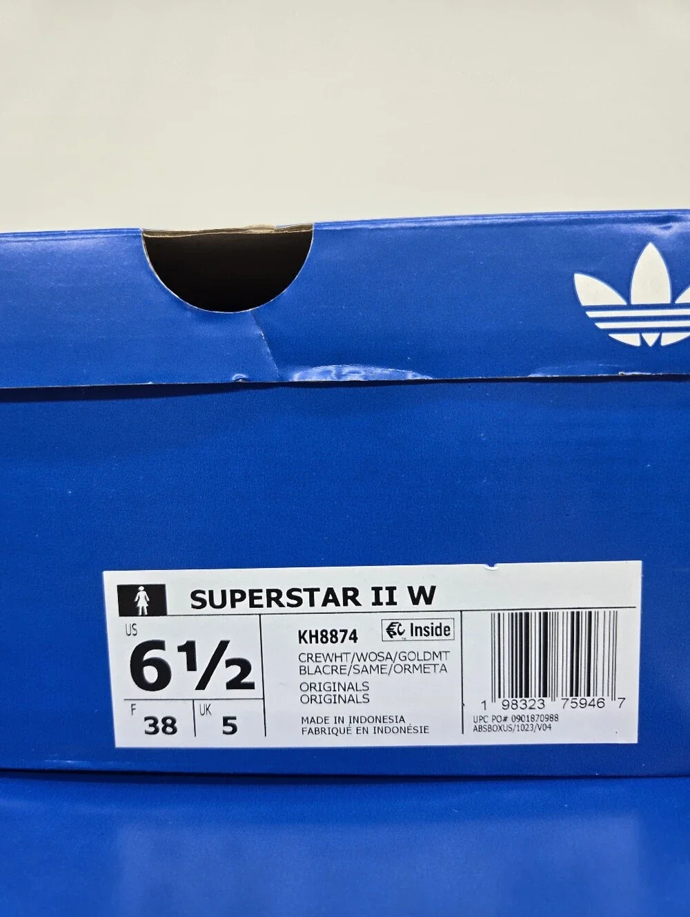 adidas Women's Superstar II KH8874 Cream White Snakeskin Sage Shoes Size 6.5